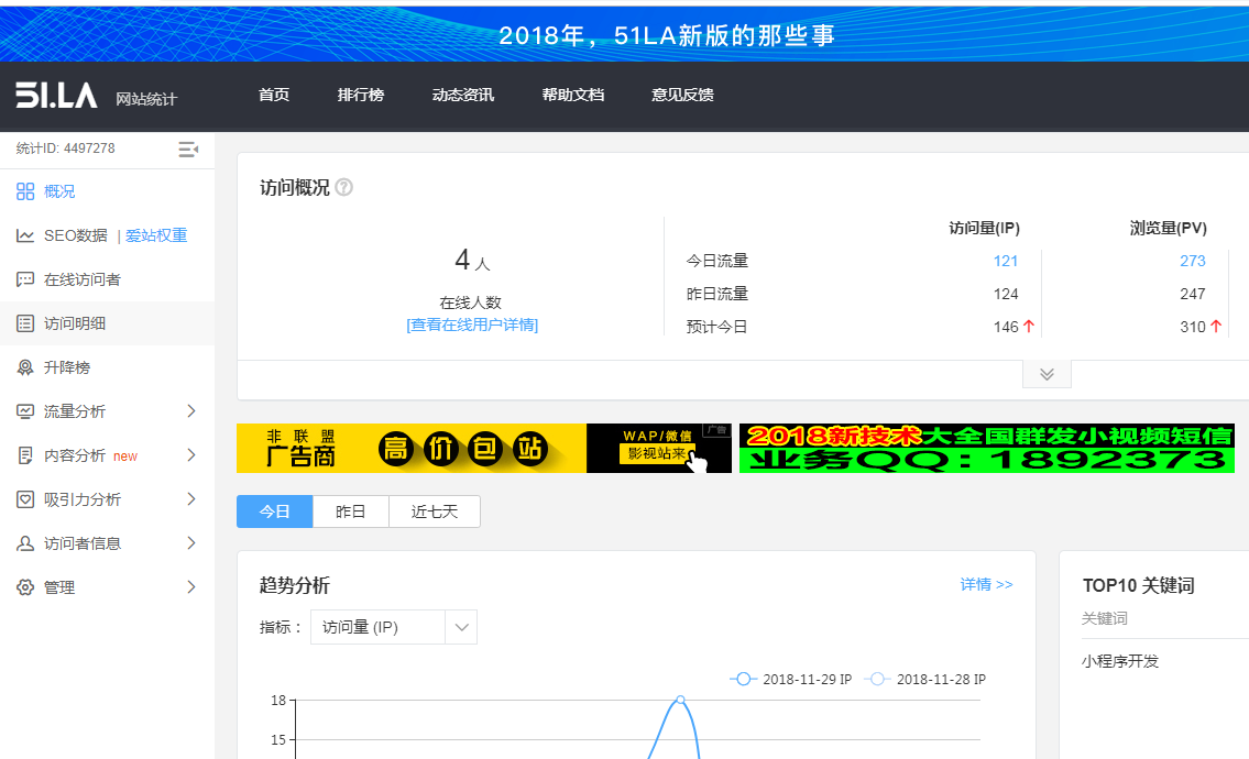 如何查询自己网站的访问量呢